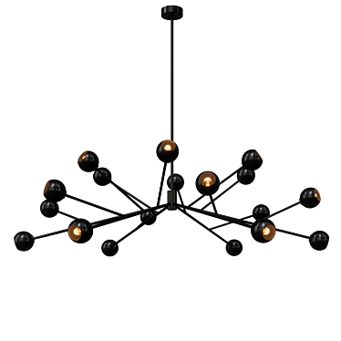 Modern Black Last Night Chandelier 3D model image 1 