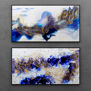 Fluid Art Abstract Paintings | Set of 13 3D model image 1 