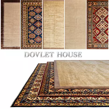 Luxury 5-Piece Carpets by DOVLET HOUSE 3D model image 1 