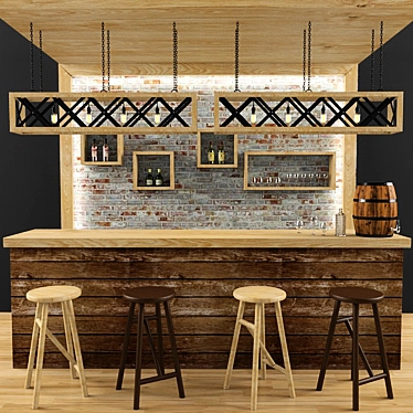 Restaurant Bar Set: 3D Model & Stylish Decor 3D model image 1 