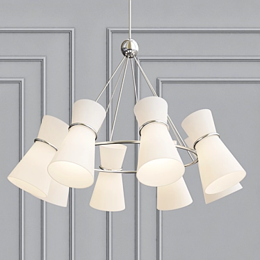 Elegant Clarkson Chandelier: Minimalist Design, Soft Lighting 3D model image 1 