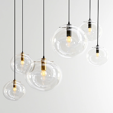 Elegant Glass Pendant Lights 3D model image 1 