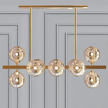 Largo Chandelier: Modern Iron with Clear Glass 3D model image 1 