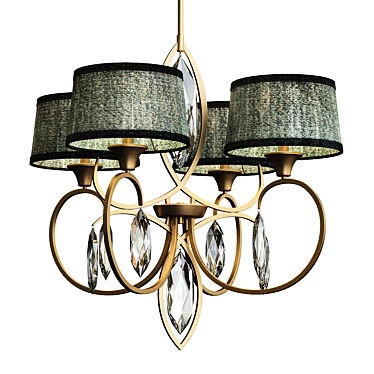 Sleek Gold Pendant Lighting 3D model image 1 