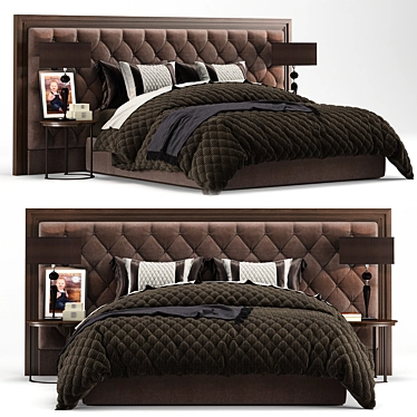 Enya Capitone Bed 3D model image 1 