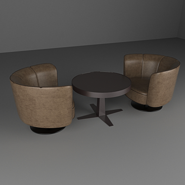 Modern Furniture Set: Chair & Table 3D model image 1 