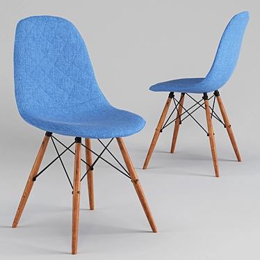 Mid-Century Eiffel Dining Chair Set 3D model image 1 