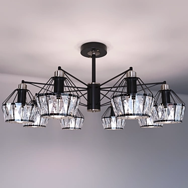 Eurosvet Lord 8 Black Loft Chandelier 3D model image 1 