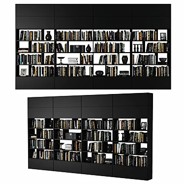 Modern Style Rack: 2.2m Height, 4m Width, 310.314mm Depth 3D model image 1 