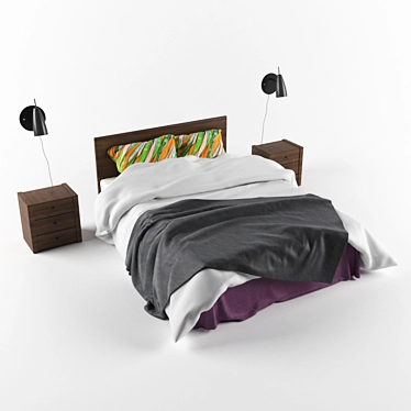 Elegant Dream Bed 3D model image 1 