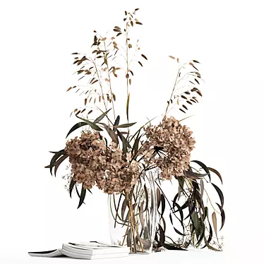 Elegant Dry Bouquet & Book 3D model image 1 