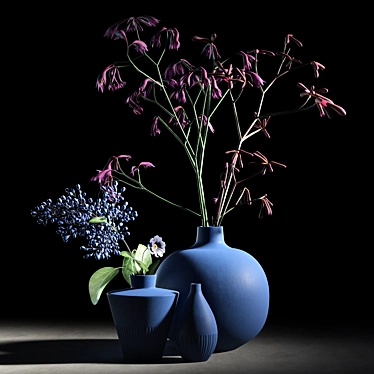 Sapphire Dreams Vase Set 3D model image 1 