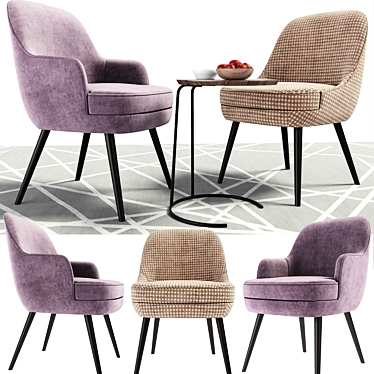 Modern Walter Knoll Dining Set with Coffee Table 3D model image 1 