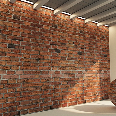 Vintage Red Brick Wall 3D model image 1 