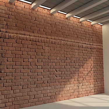 Vintage Brick Wall Texture 3D model image 1 