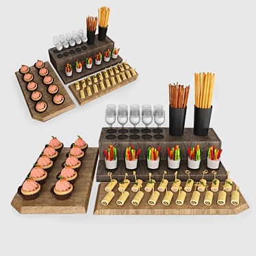 Gourmet Canape Set: Perfect for any Event! 3D model image 1 