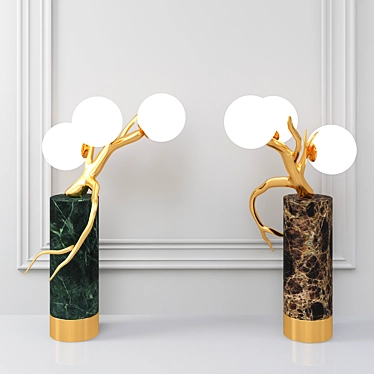 Marble Branch Table Lamp 3D model image 1 