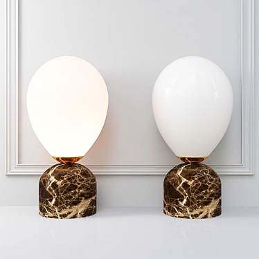 Marble Fire Balloon Mini - Stylish and Compact Table Lamp 3D model image 1 