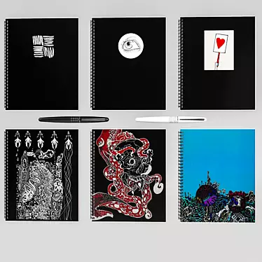 Artistic Notebook Set 3D model image 1 