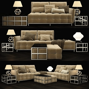 Luxury Poliform Sofa Set 3D model image 1 