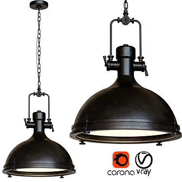 Elegant Black Pendant Lamp 3D model image 1 