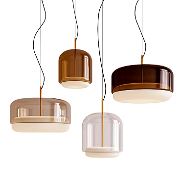 Elegant Glass Pendant Light 3D model image 1 