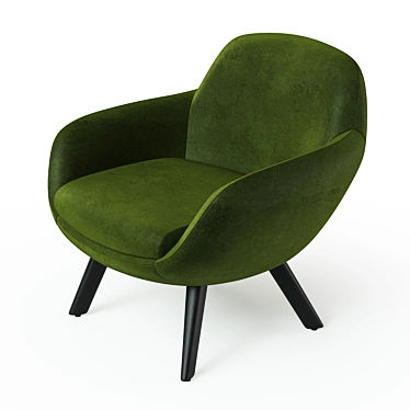 Curves and Tradition: Modern Armchair 3D model image 1 