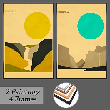 Versatile Set of Wall Paintings 3D model image 1 