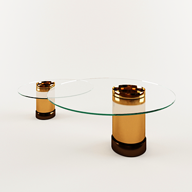 Designer Glass Coffee Table Set 3D model image 1 