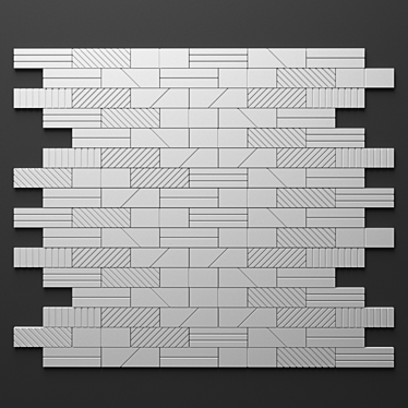 Title: Line: Dynamic Relief Mosaic Tiles 3D model image 1 