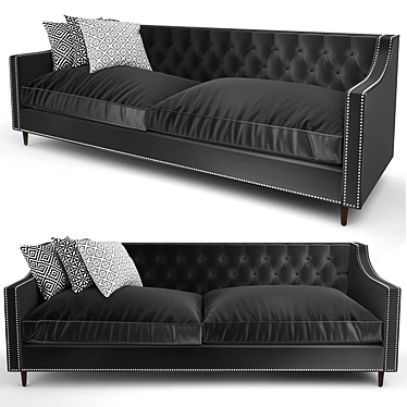 Elegance in Charcoal: Velvet Sofa 3D model image 1 