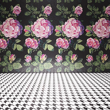 Luxury Mosaic Tiles: Bisazza Spring Rose & Pied de Poule Nero 3D model image 1 