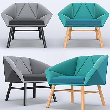 Scandinavian Style Facet Accent Chair 3D model image 1 