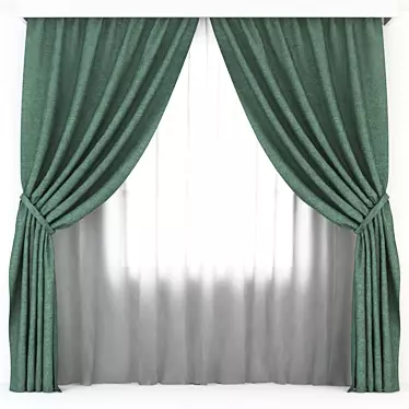 Elegant Window Drapes 3D model image 1 