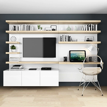 Title: Modern TV Stand Set: Sleek Design with Work Zone 3D model image 1 