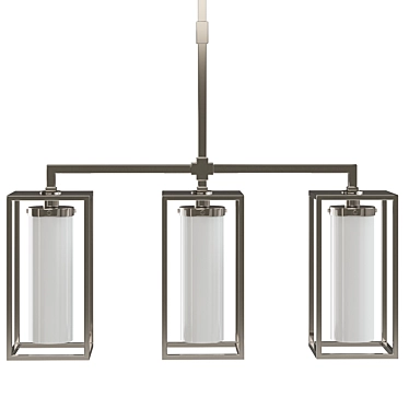 Baldwin Triple Pendant Light - Sleek Nickel Finish 3D model image 1 