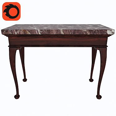 Elegant George II Marble Console 3D model image 1 