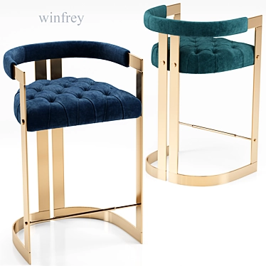 Elegant Winfrey Velvet Bar Chair 3D model image 1 