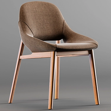 Graceful Fabric Chair: Scandinavian & Vintage Styling 3D model image 1 