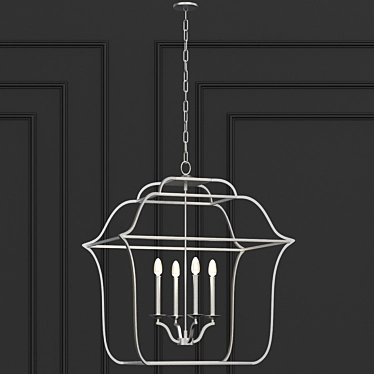 Classic 4-Light Cage Chandelier 3D model image 1 