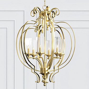 Elegant Chalon 6-Light Chandelier 3D model image 1 