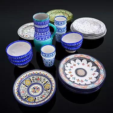 Moroccan Craftsmanship: Exquisite Ceramic Art 3D model image 1 