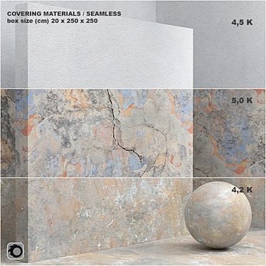 Seamless Coating Material - Concrete, Plaster Set 3D model image 1 