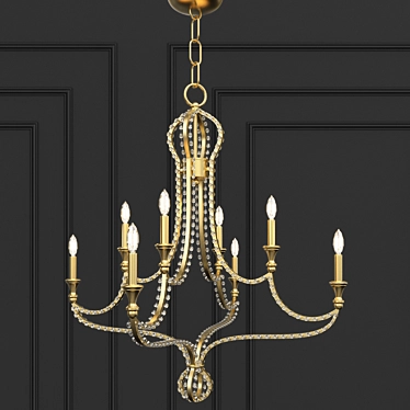 Elegant 8-Light Artisan Chandelier 3D model image 1 