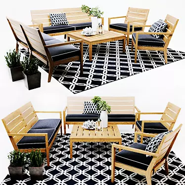 Regatta Natural Lounge Set - Relax in Style 3D model image 1 