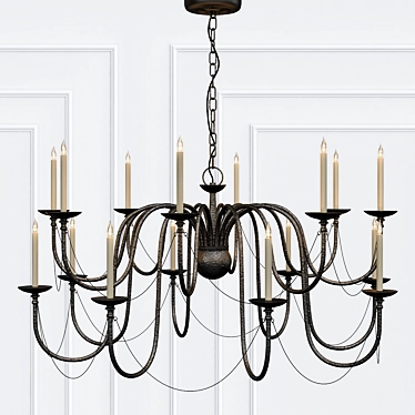 Elegant Digby Mole Black Chandelier 3D model image 1 