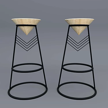Geometric Leg Bar Stool 3D model image 1 
