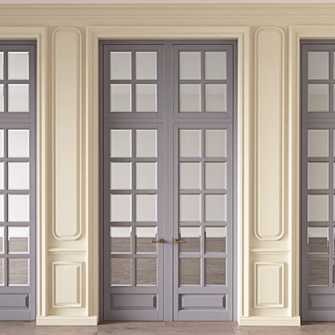 Elegant Wall Moulding Doors - Vray & Corona 3D model image 1 