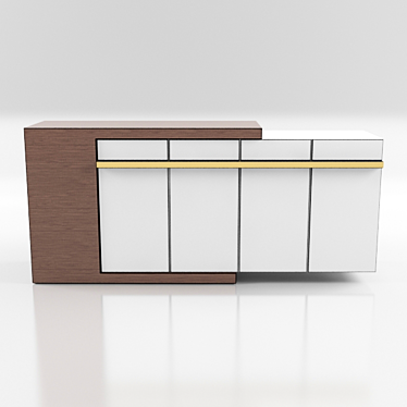 Sleek Modern Chest of Drawers 3D model image 1 