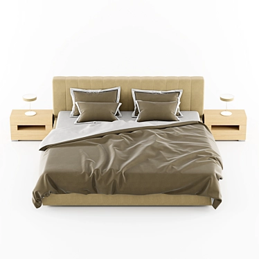 Sleek Turbosmooth Bed 3D model image 1 